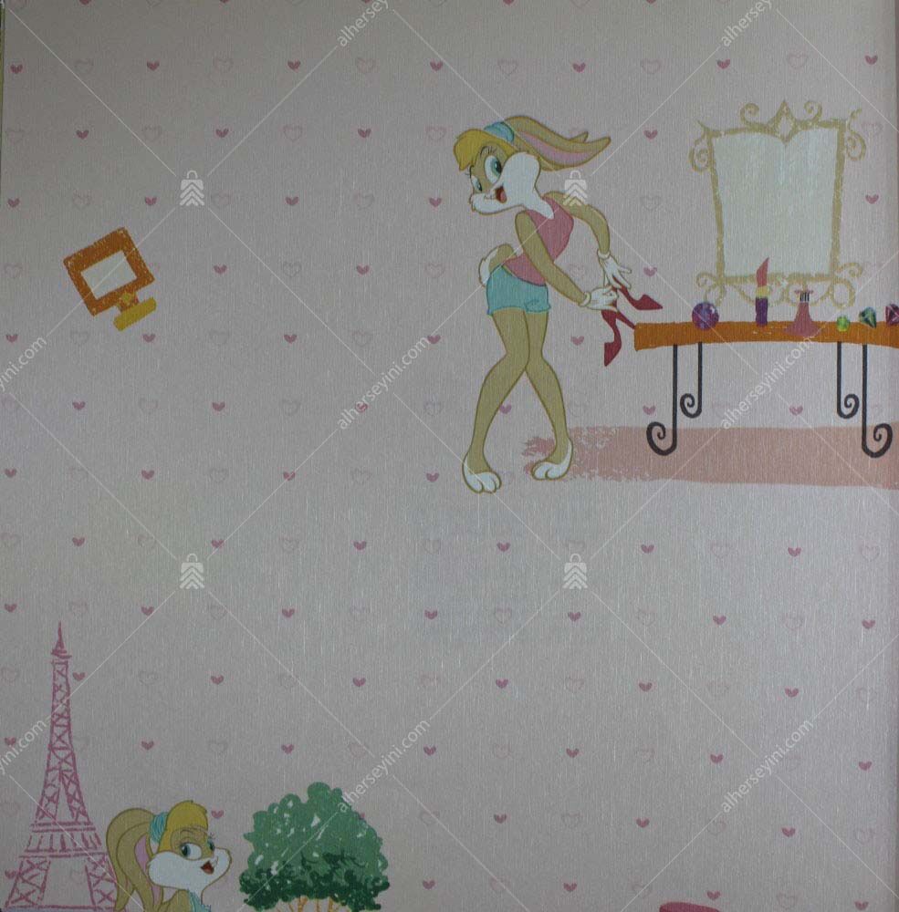 8932-2-Pink-Lola-Bunny-Pattern-Wallpaper-Pembe-Lola-Bunny-Desenli-Duvar-Kagidi 8932-2 Lola Bunny Desenli Duvar Kağıdı