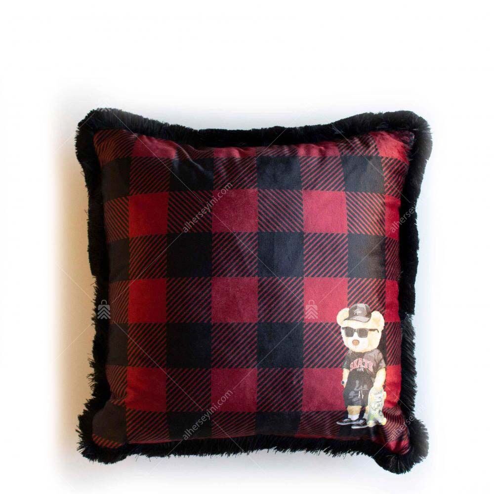 EY258-skateboarder-teddy-tassel-pillow-kaykayci-teddy-firfirli-yastik EY258 Kaykaycı Teddy Fırfırlı Yastık