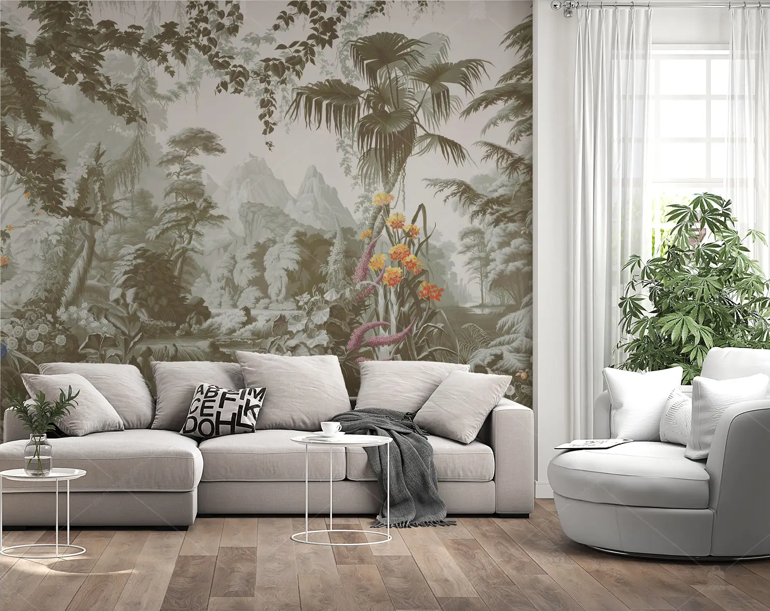 GRP020068 Tropikal Orman ve Şelale Poster Duvar Kağıdı