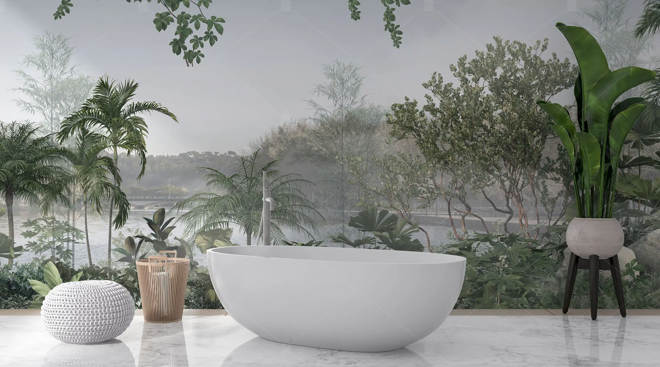 GRP020101-Tropikal-Manzara-Duvar-Kagidi GRP020101 Tropikal Manzara Poster Duvar Kağıdı