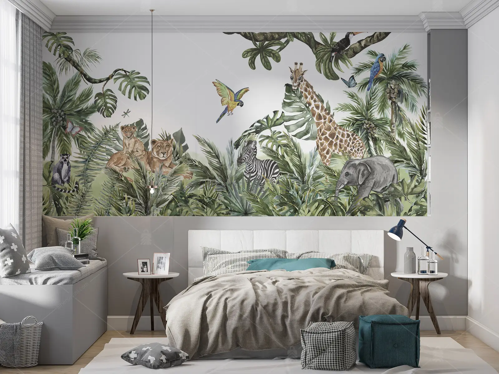 GRP030003 Tropikal Hayvanlar Poster Duvar Kağıdı