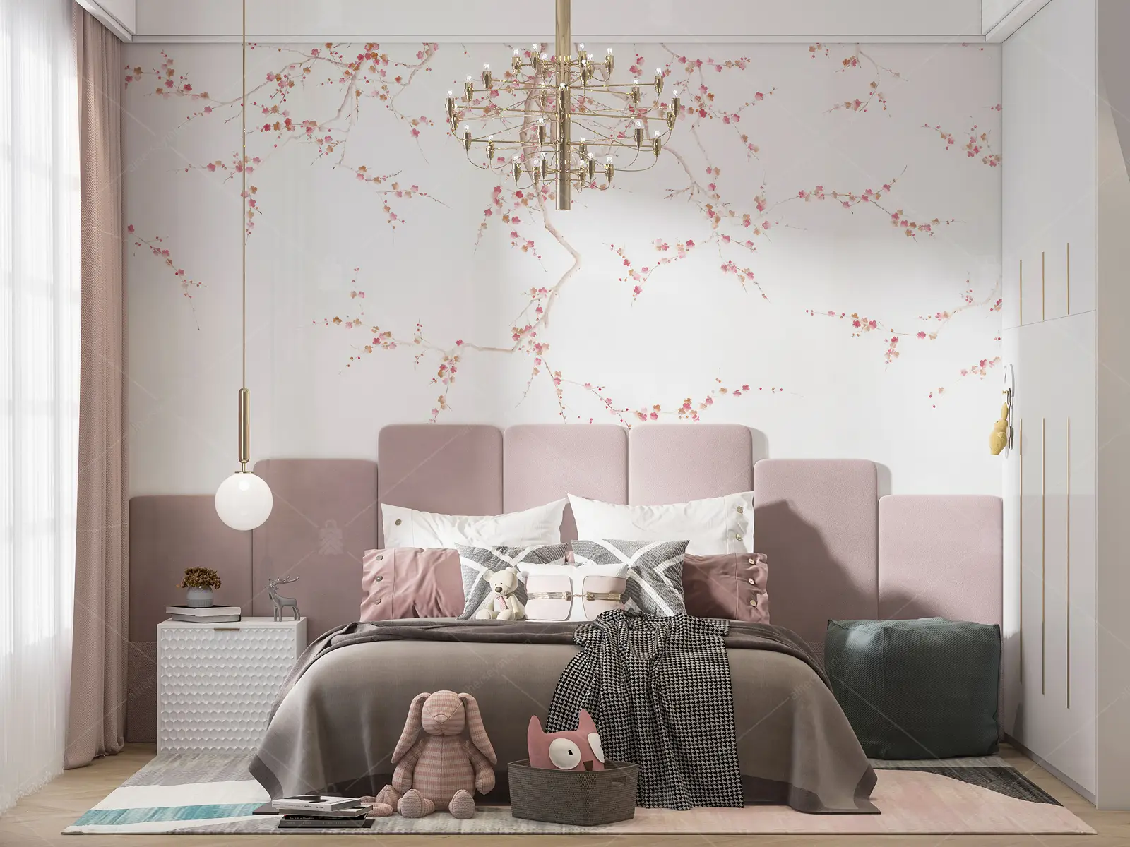 GRP190051 Çiçekli Sakura Ağacı Poster Duvar Kağıdı