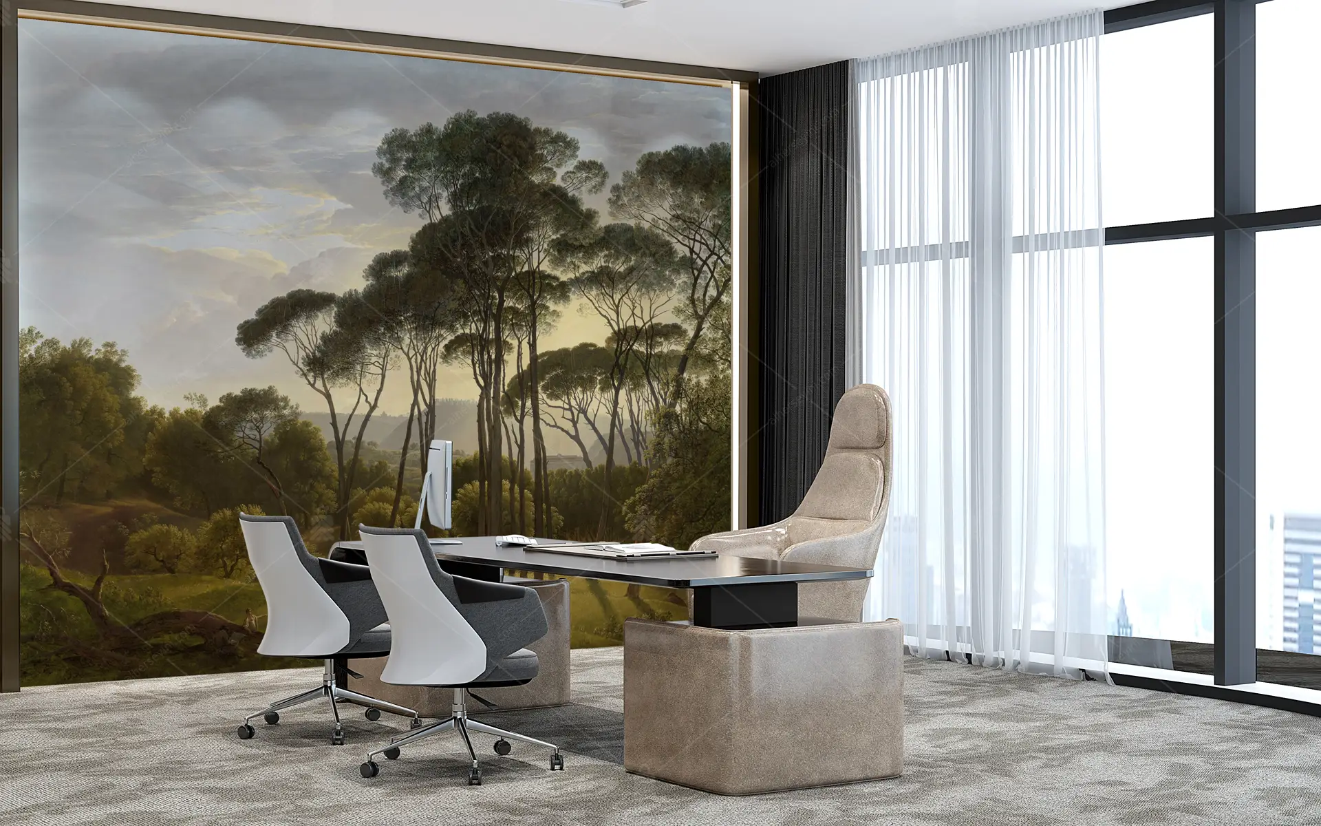 GRP330043 Çam Ağaçları Hendrik Voogd Poster Duvar Kağıdı