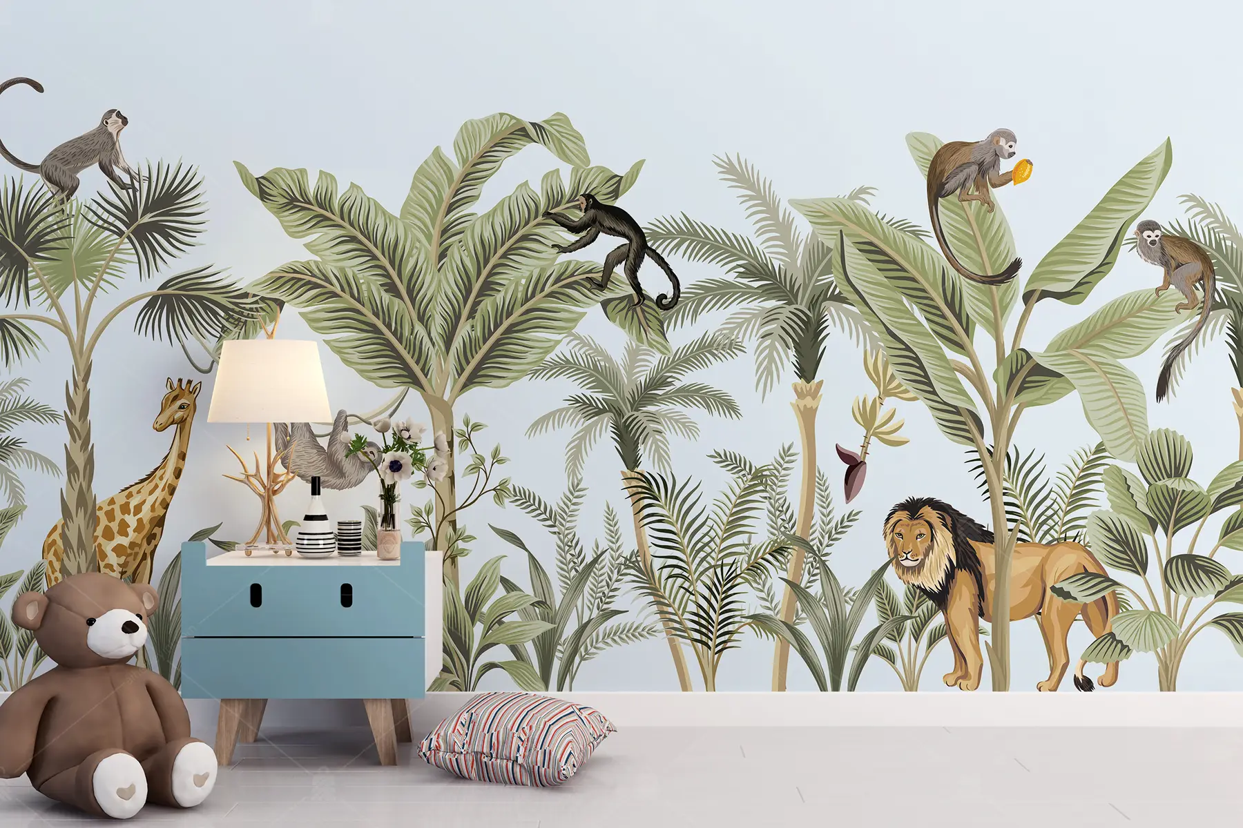 GRP550069 Tropikal Vektörel Tarz Poster Duvar Kağıdı