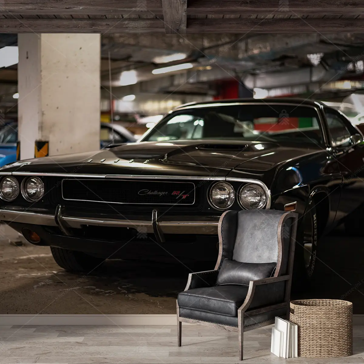 GRP660066 Dodge Challenger Arabalı Poster Duvar Kağıdı