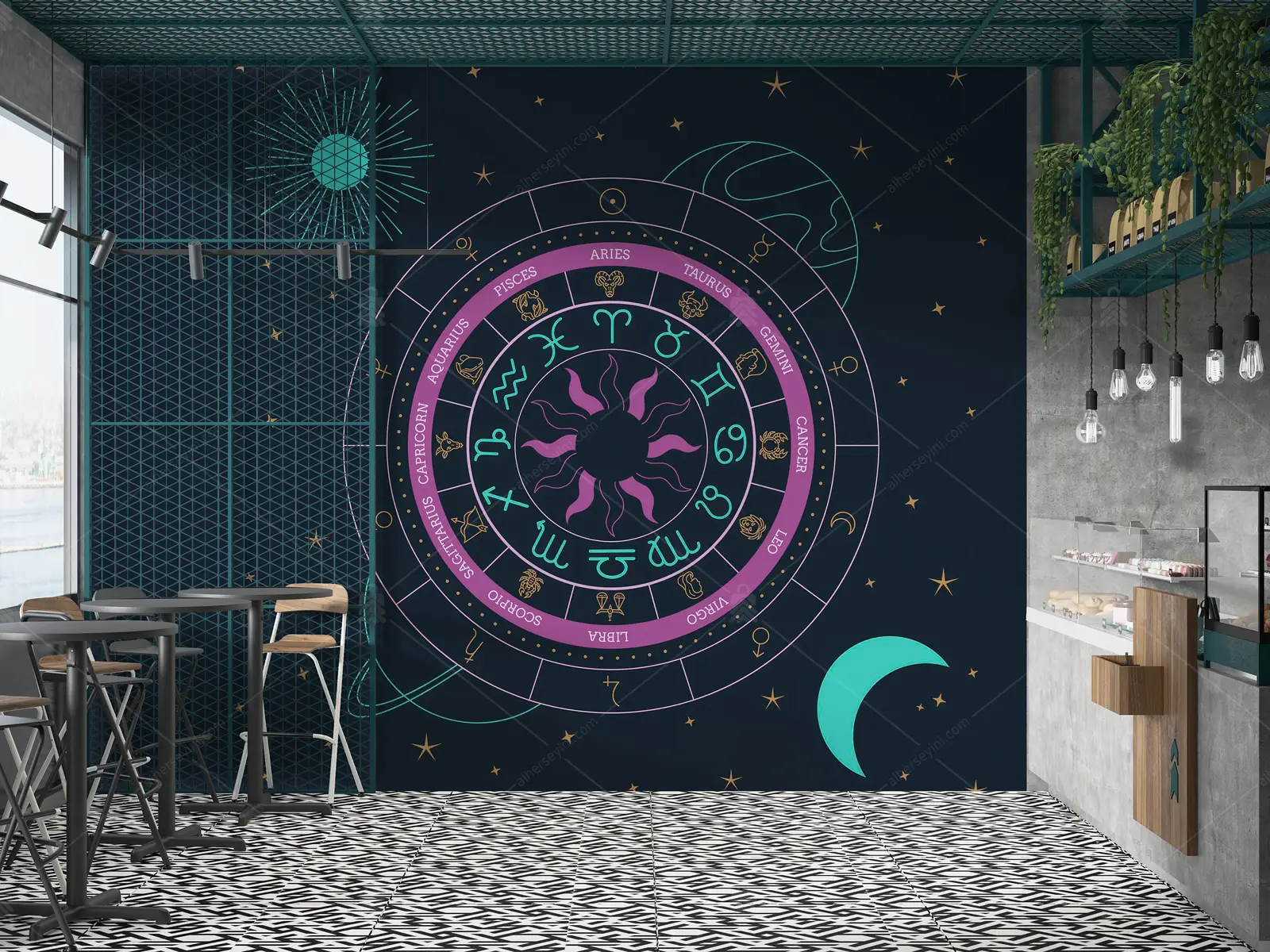GRP800046-Zodyak-Duvar-Kagidi GRP800046 Zodyak Poster Duvar Kağıdı