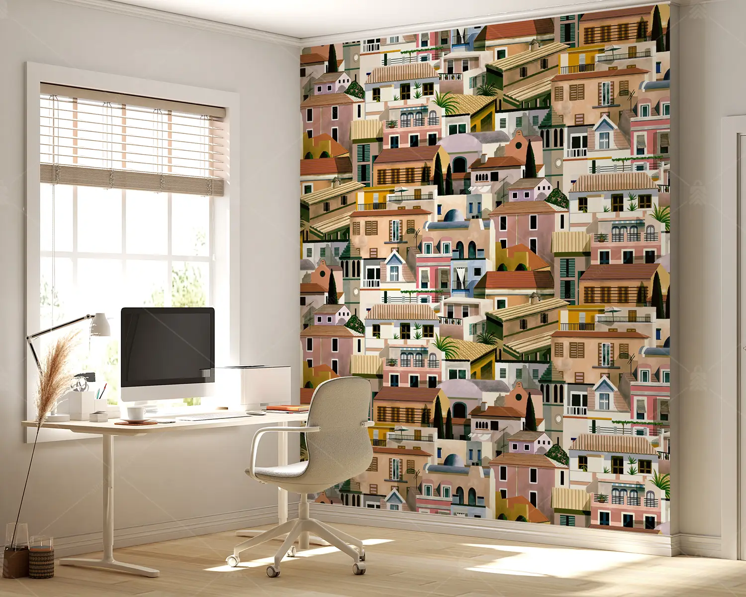 GRP850122-Renkli-Binalar-Duvar-Kagidi GRP850122 Renkli Binalar Poster Duvar Kağıdı