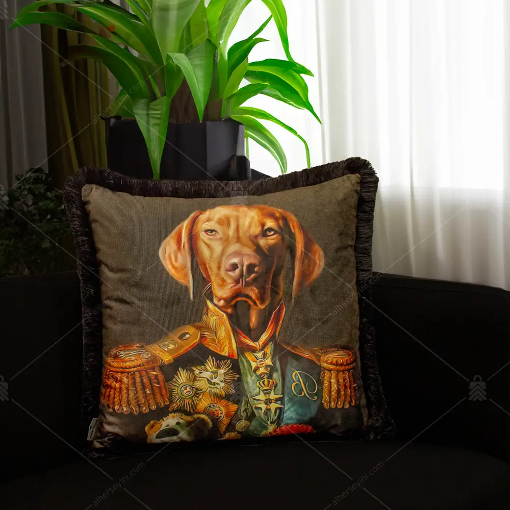 EY386-Sanatsal-Kopek-Tasarim-Dekoratif-Yastik Sanatsal Köpek Tasarım Dekoratif Yastık EY386