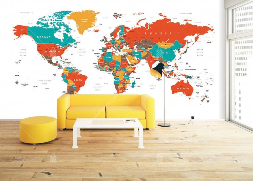 M905 Moneta Dünya Haritası Poster Duvar Kağıdı Uygulama