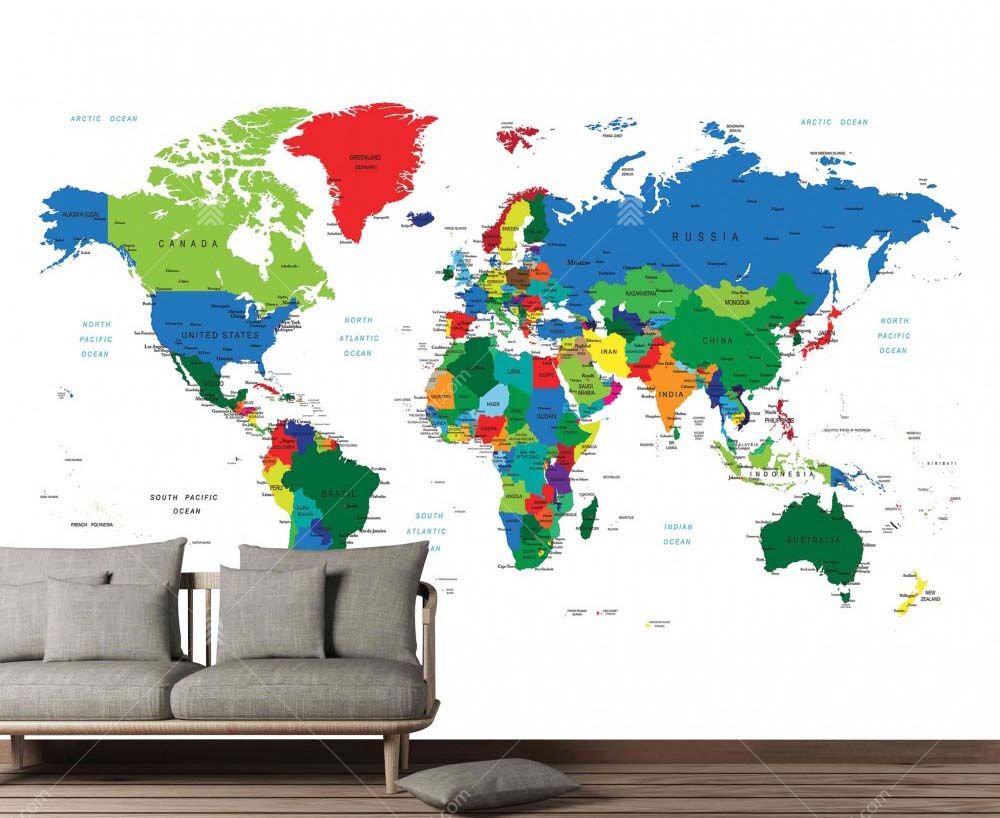 M906 Moneta Dünya Haritası Poster Duvar Kağıdı Uygulama