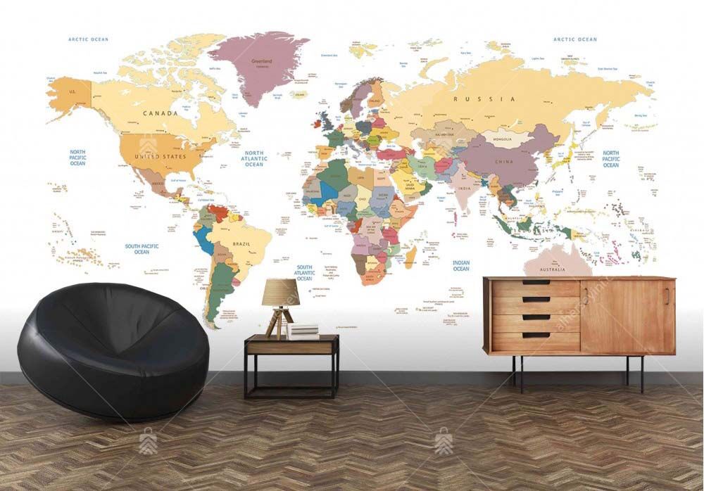 M908 Moneta Dünya Haritası Poster Duvar Kağıdı Uygulama