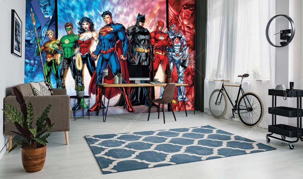 2036 Warner Bros Justice League Çocuk Odası Poster Duvar Kağıdı Uygulama