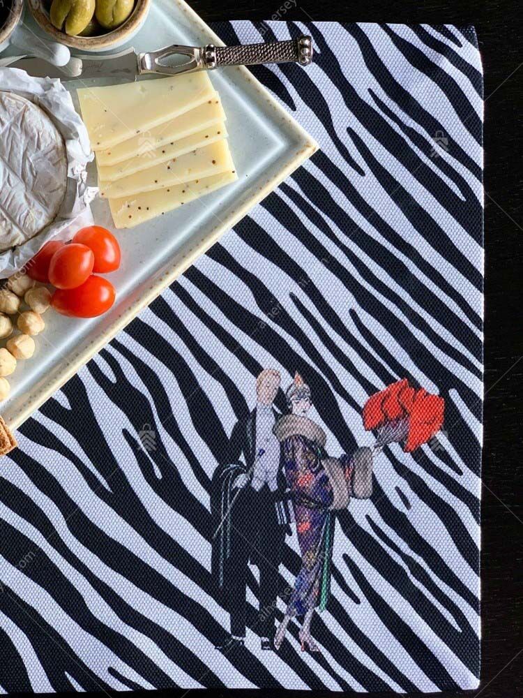 ASK2104 Zebra Desenli Smokin Çiftler Kumaş Amerikan Servis