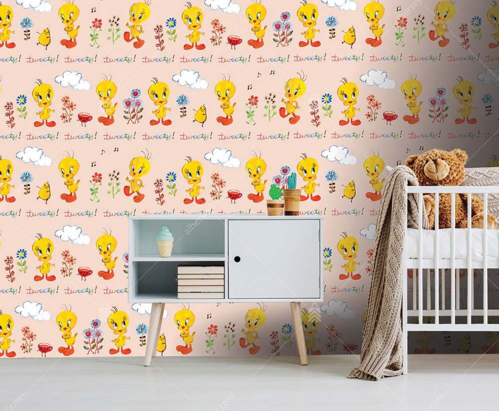 2132 Warner Bros Tweety Looney Tunes Çocuk Odası Duvar Posteri Uygulama