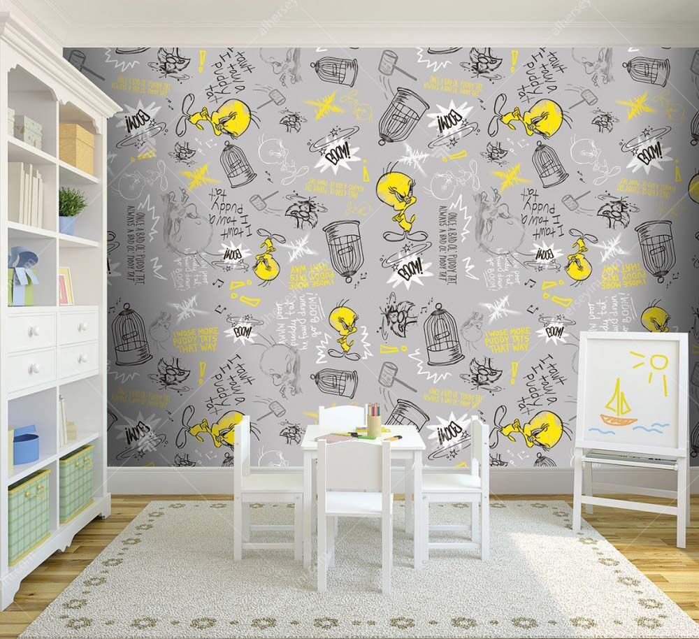 2135 Warner Bros Tweety Looney Tunes Çocuk Odası Duvar Posteri Uygulama