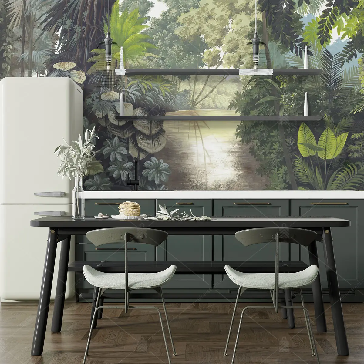 GRP040042 Tropikal Orman Temalı Poster Duvar Kağıdı