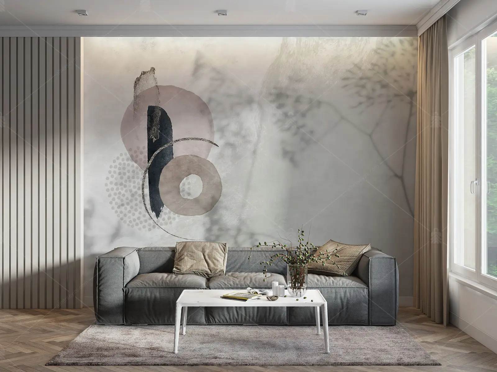 GRP090121 Dağınık Geometri Soyut Desen Poster Duvar Kağıdı