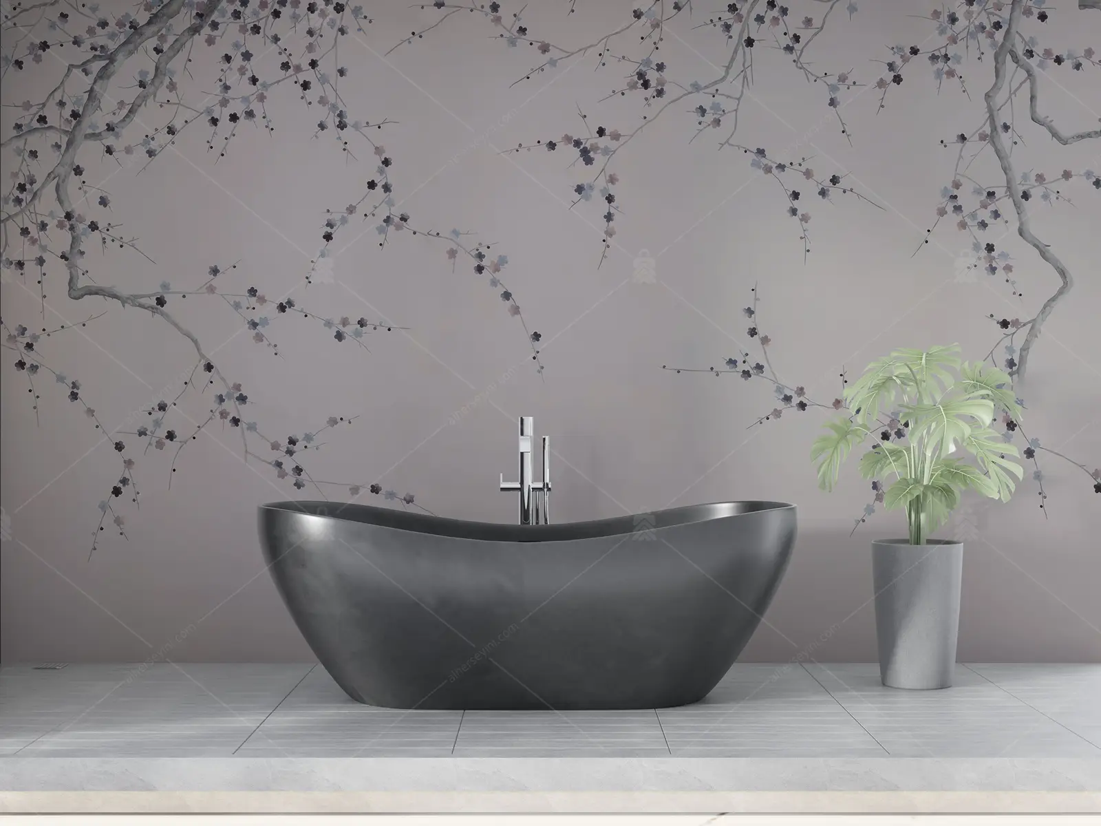 GRP190054 Sakura Çiçekli Poster Duvar Kağıdı