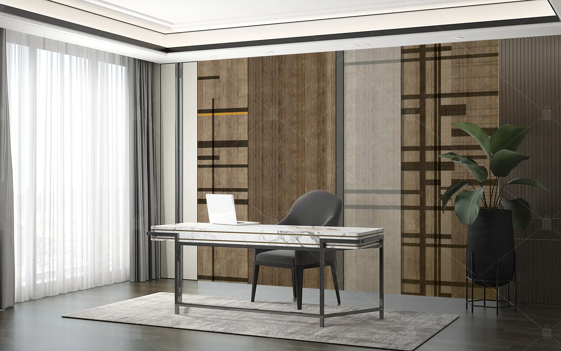 GRP290059 Özel Tasarım Geometrik Çizgisel Poster Duvar Kağıdı