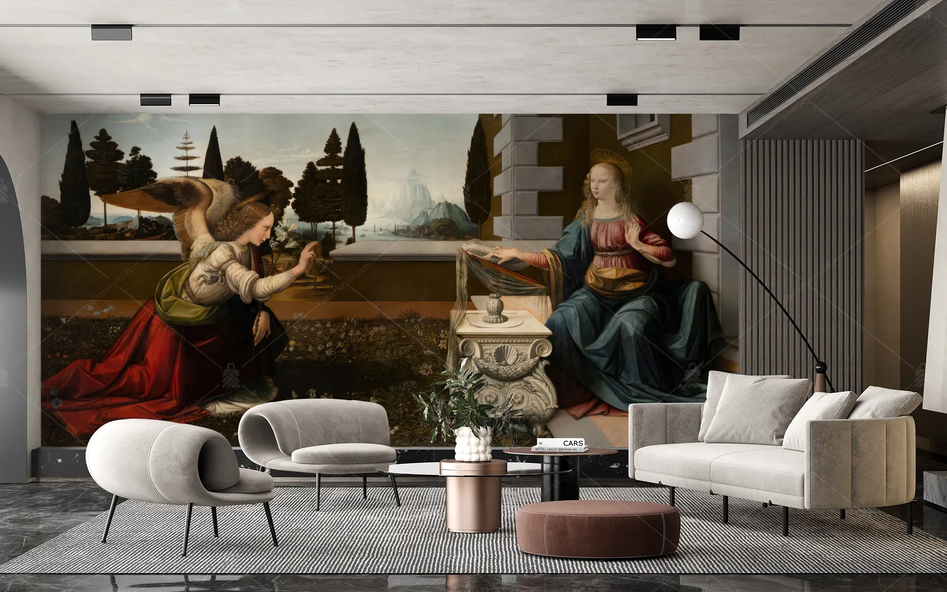 GRP330007 Leonardo Da Vinci Annunciation Sanatsal Poster Duvar Kağıdı