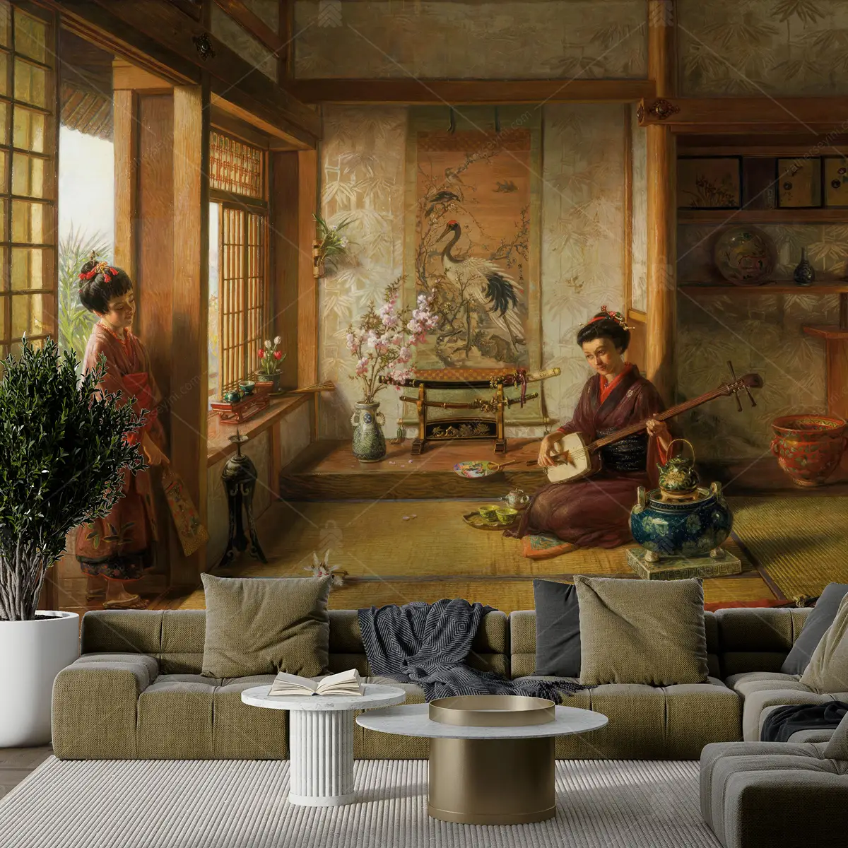 GRP340003 Geisha Japon Sanatı Poster Duvar Kağıdı