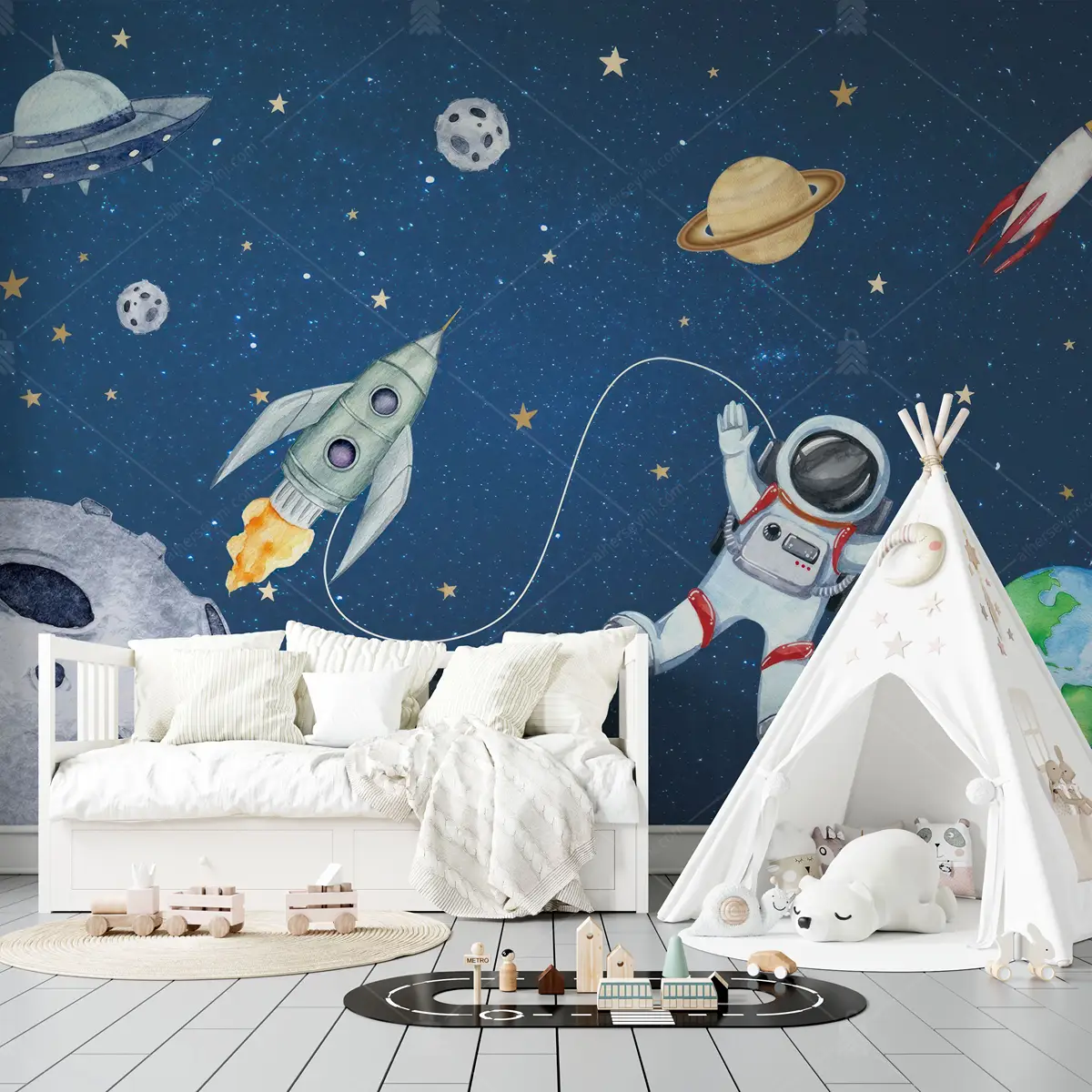 GRP510011 Astronot Uzayda Çocuk Poster Duvar Kağıdı