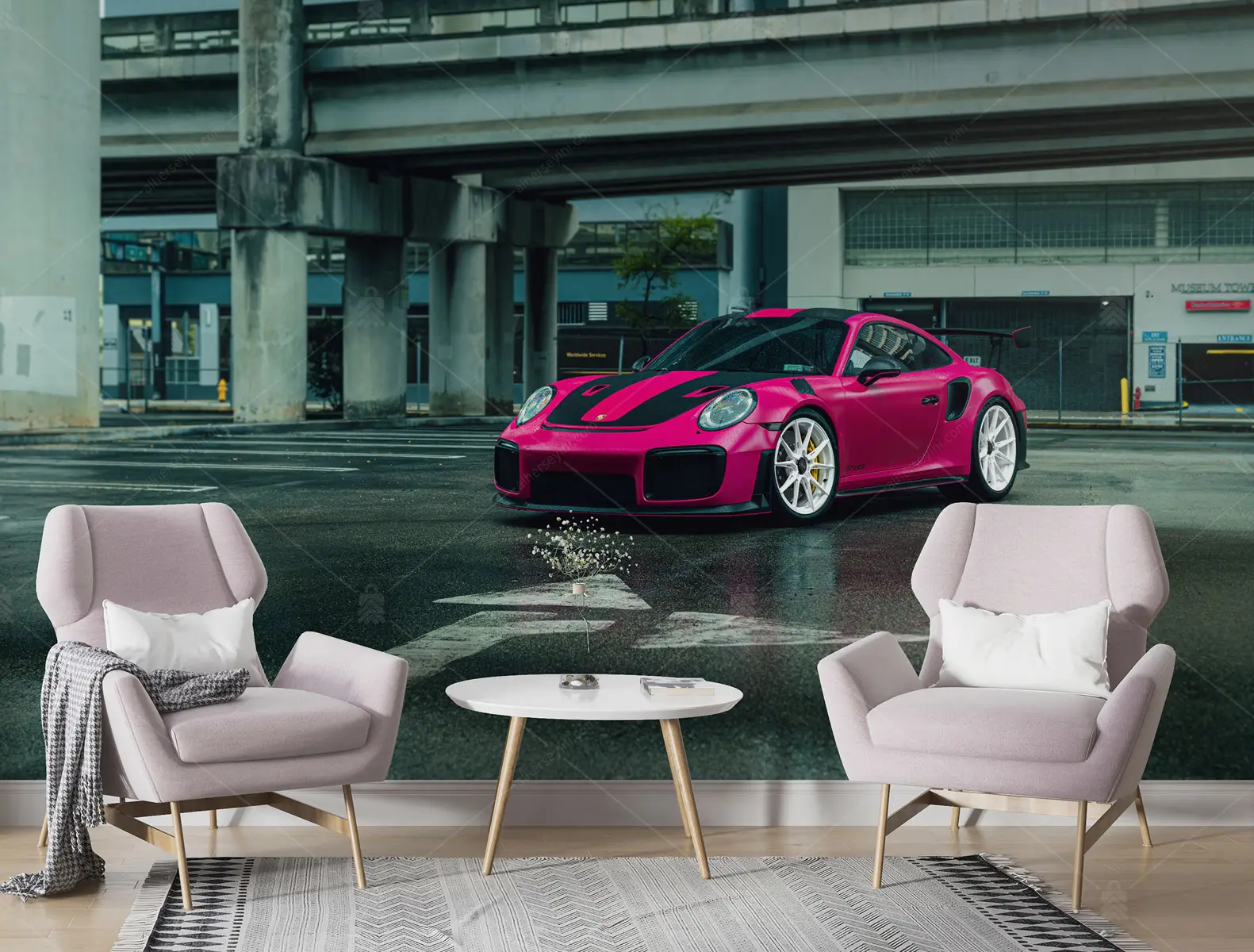 GRP660009 Mor Porsche Poster Duvar Kağıdı