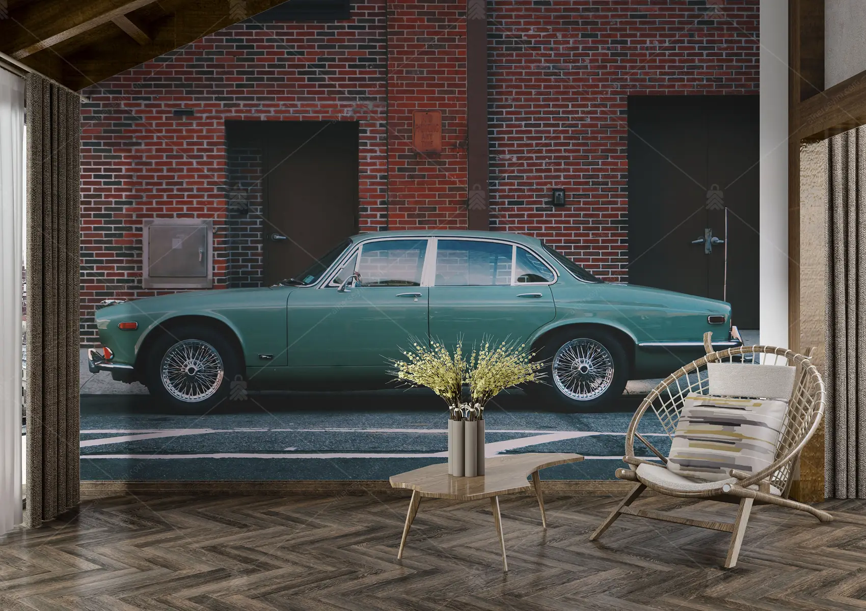 GRP660061 Vintage Jaguar Poster Duvar Kağıdı