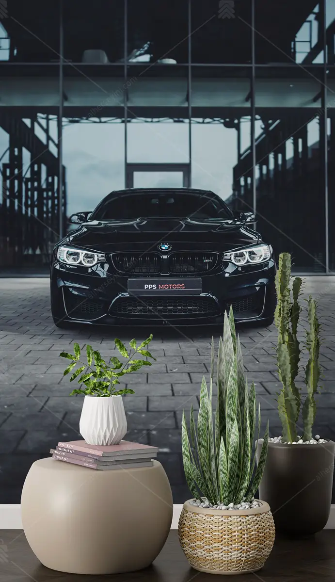 GRP660069 Siyah Bmw Araba Poster Duvar Kağıdı