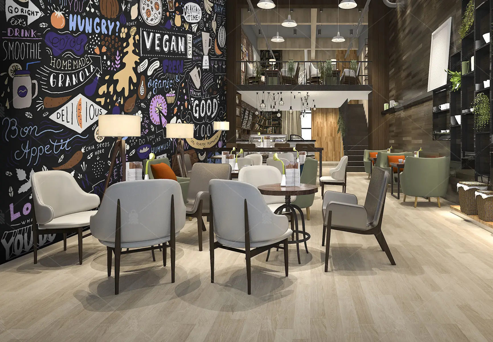 GRP680037 Tipografi Cafe Poster Duvar Kağıdı