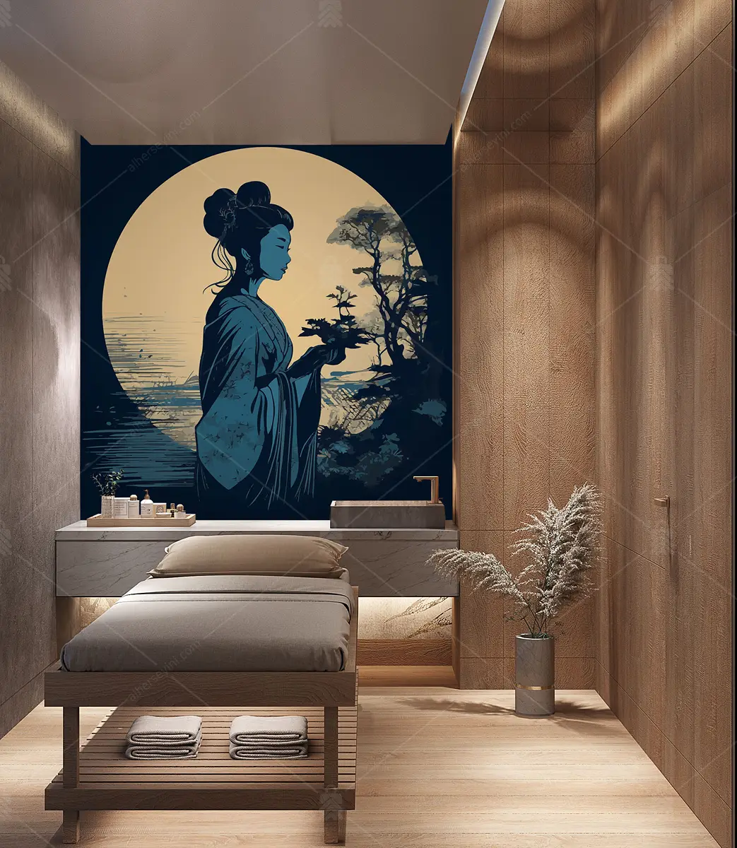 GRP690038 Masaj Salonu Geisha Kadın Poster Duvar Kağıdı