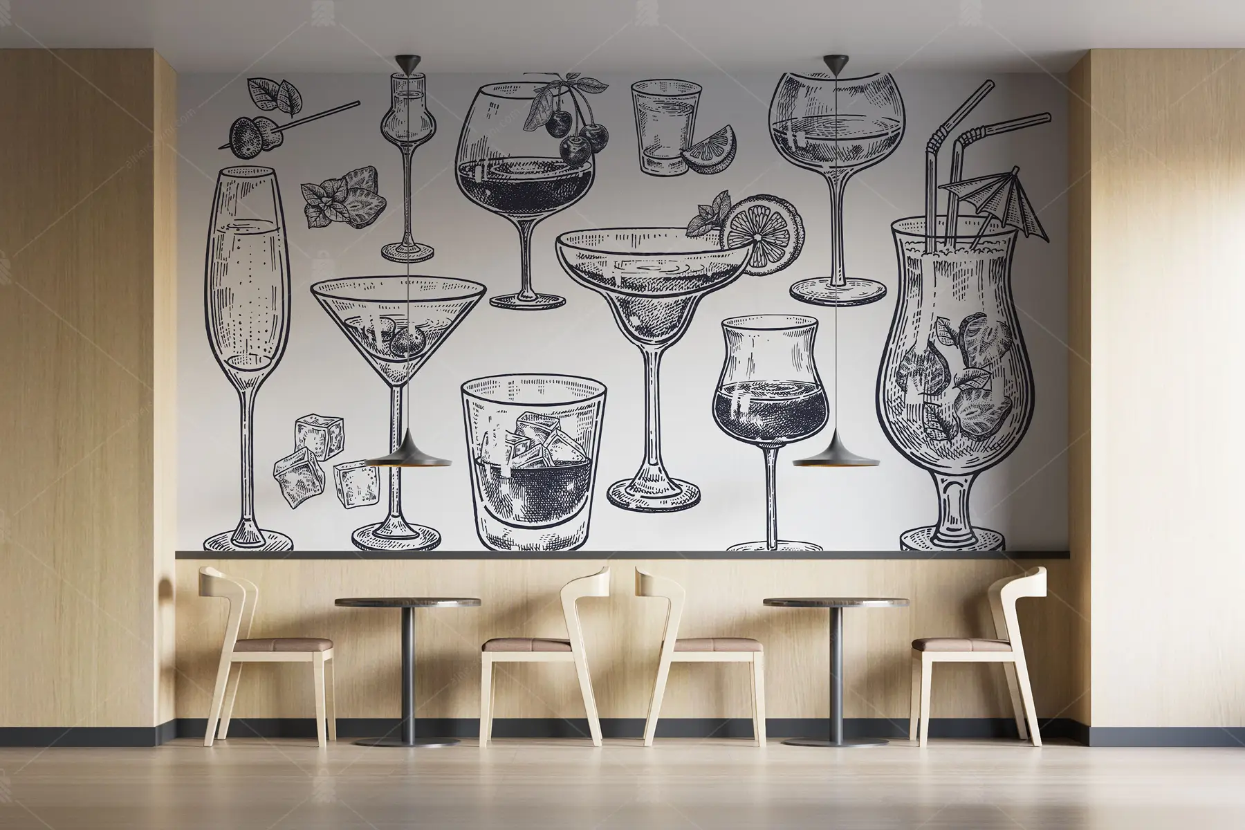 GRP730009 Kokteyl Bar Poster Duvar Kağıdı