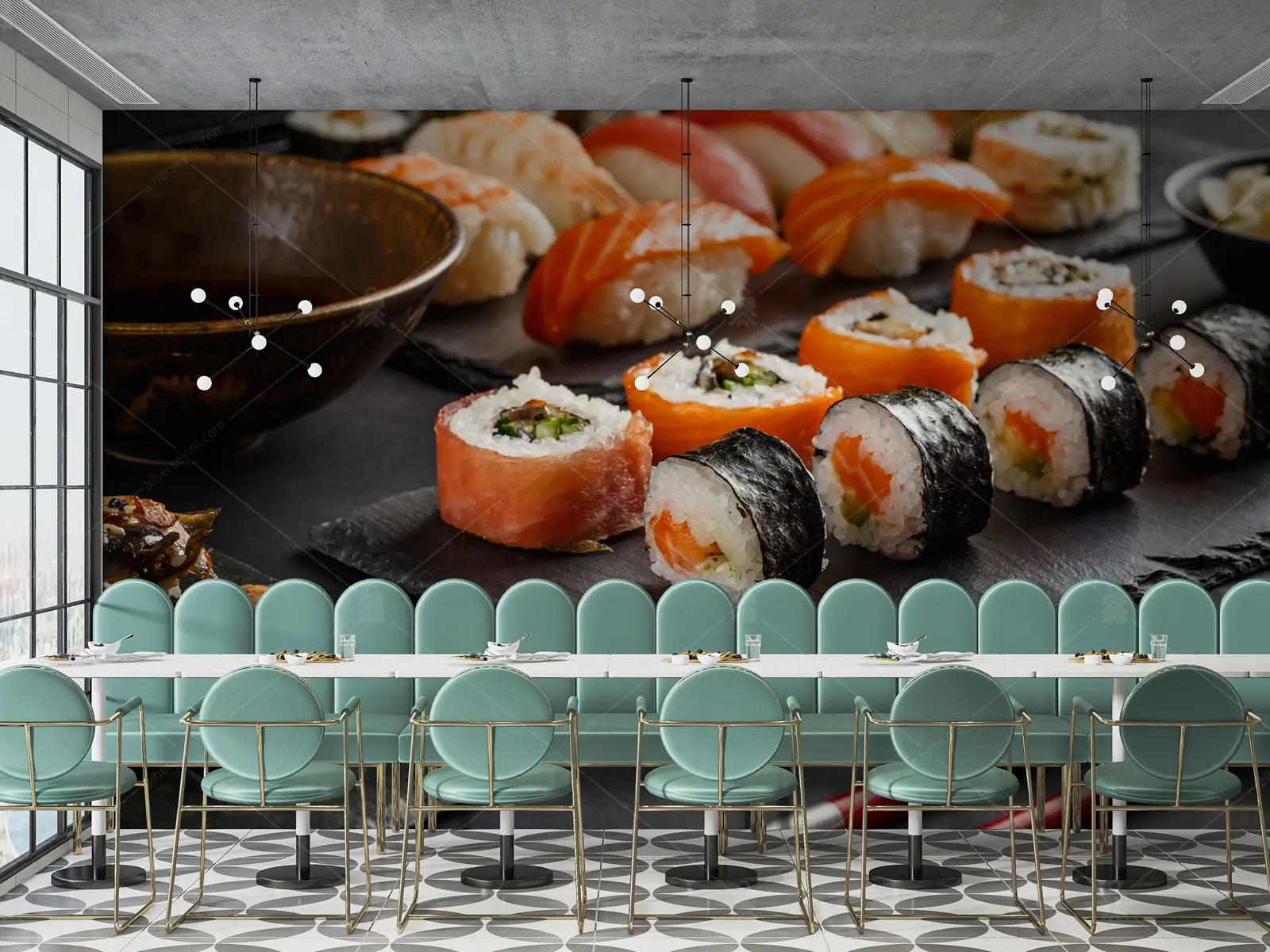 GRP730020 Sushi Restaurantı Poster Duvar Kağıdı