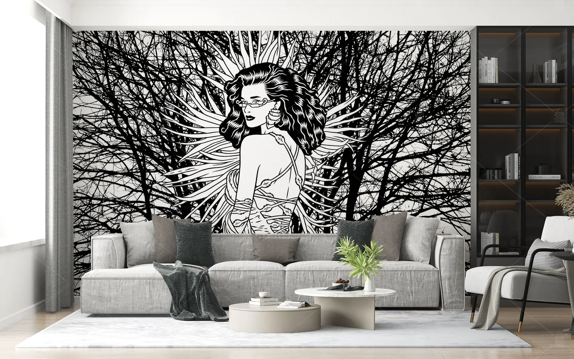 GRP750016 Pop Art Çizim Kadın Poster Duvar Kağıdı