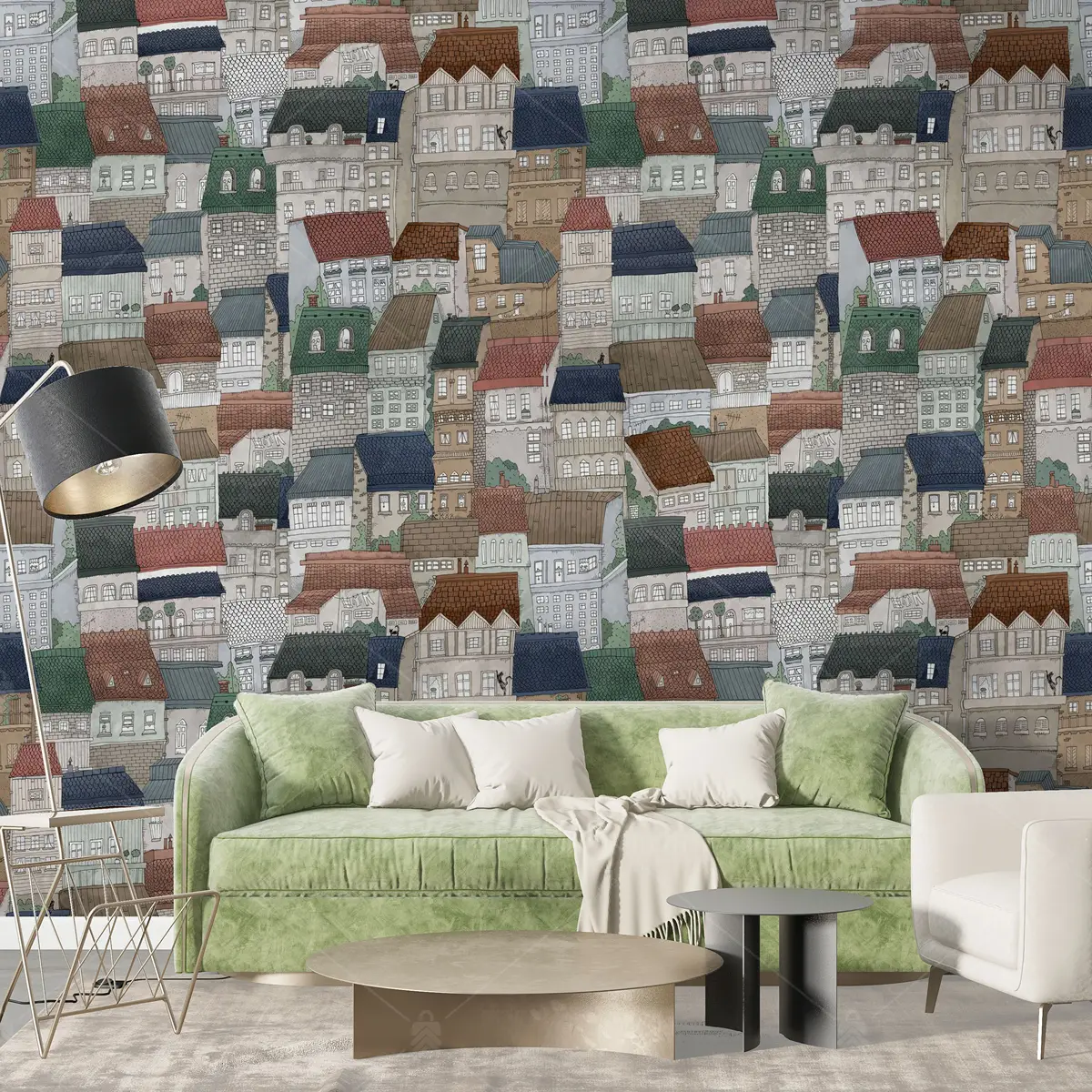 GRP750108 Evler Pop Art Poster Duvar Kağıdı