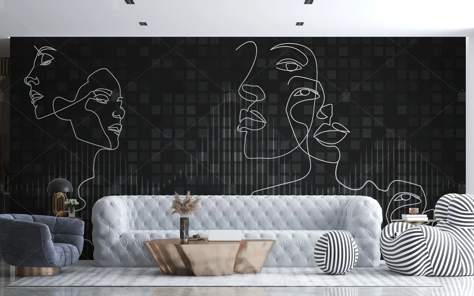GRP750126 Kadın Suratları PopArt Poster Duvar Kağıdı