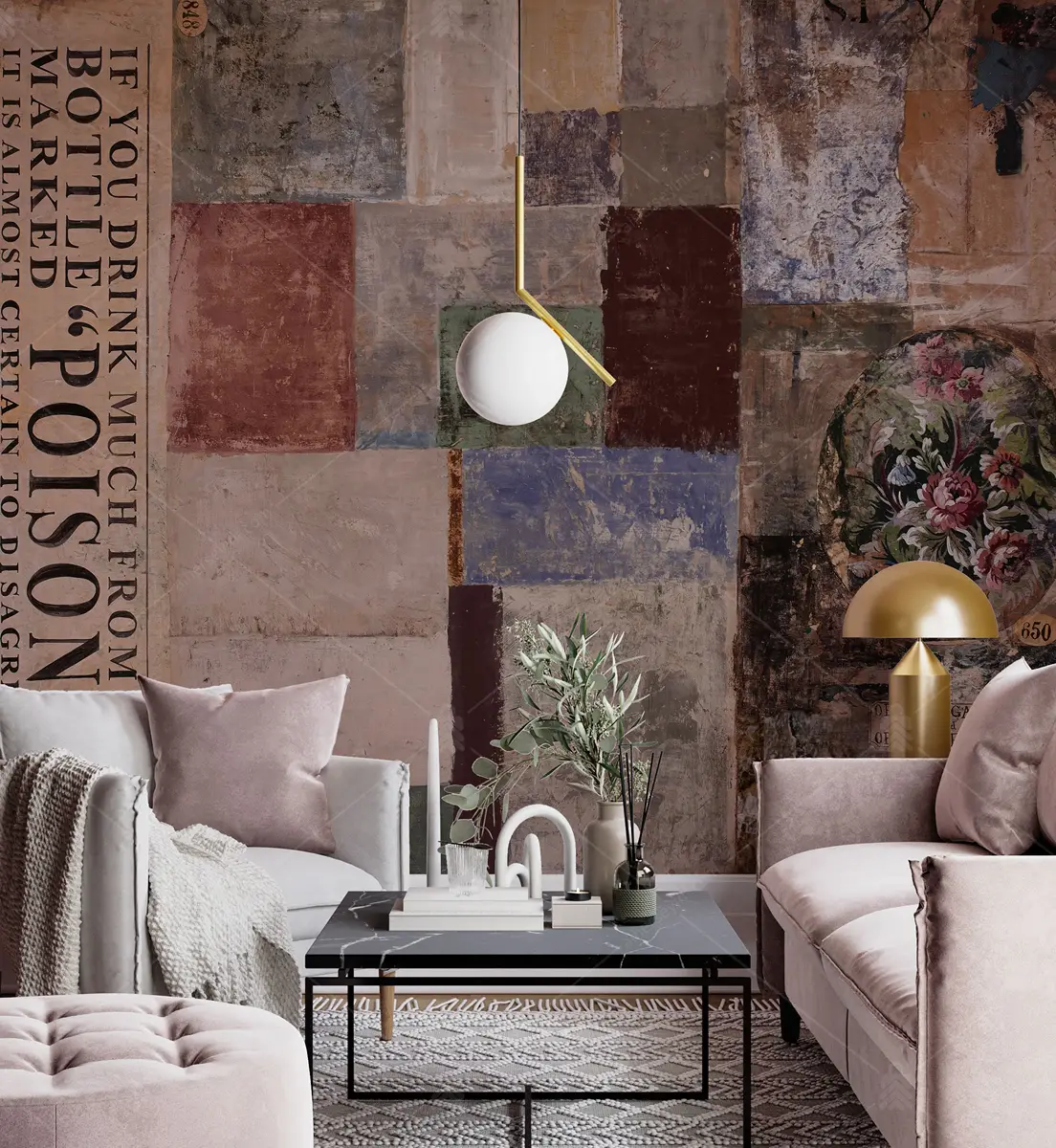 GRP750251 PatchWork Pop Art Poster Duvar Kağıdı