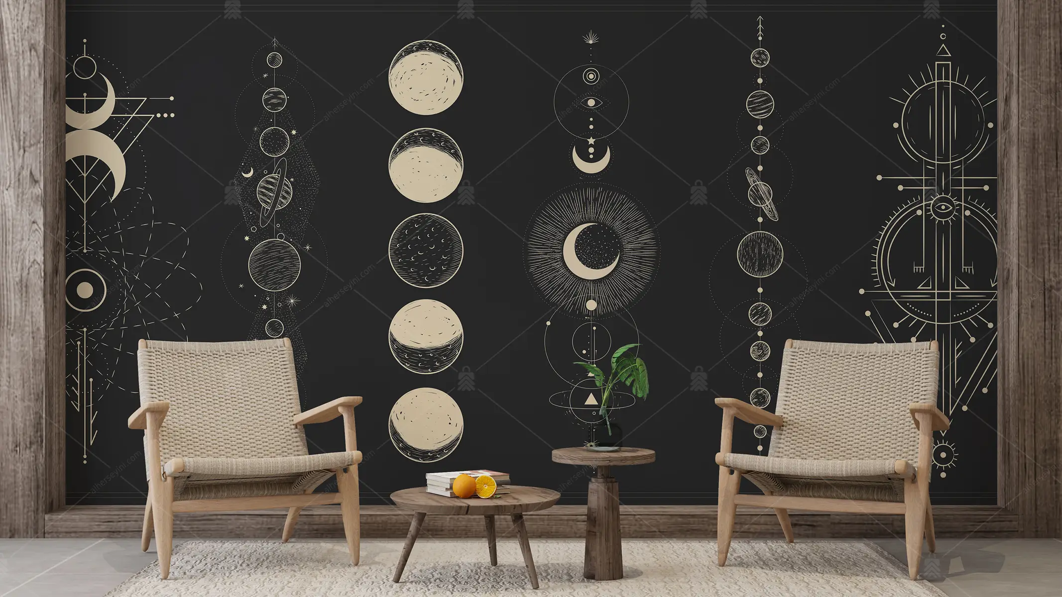 GRP800015 Ayın Evreleri Astroloji Poster Duvar Kağıdı
