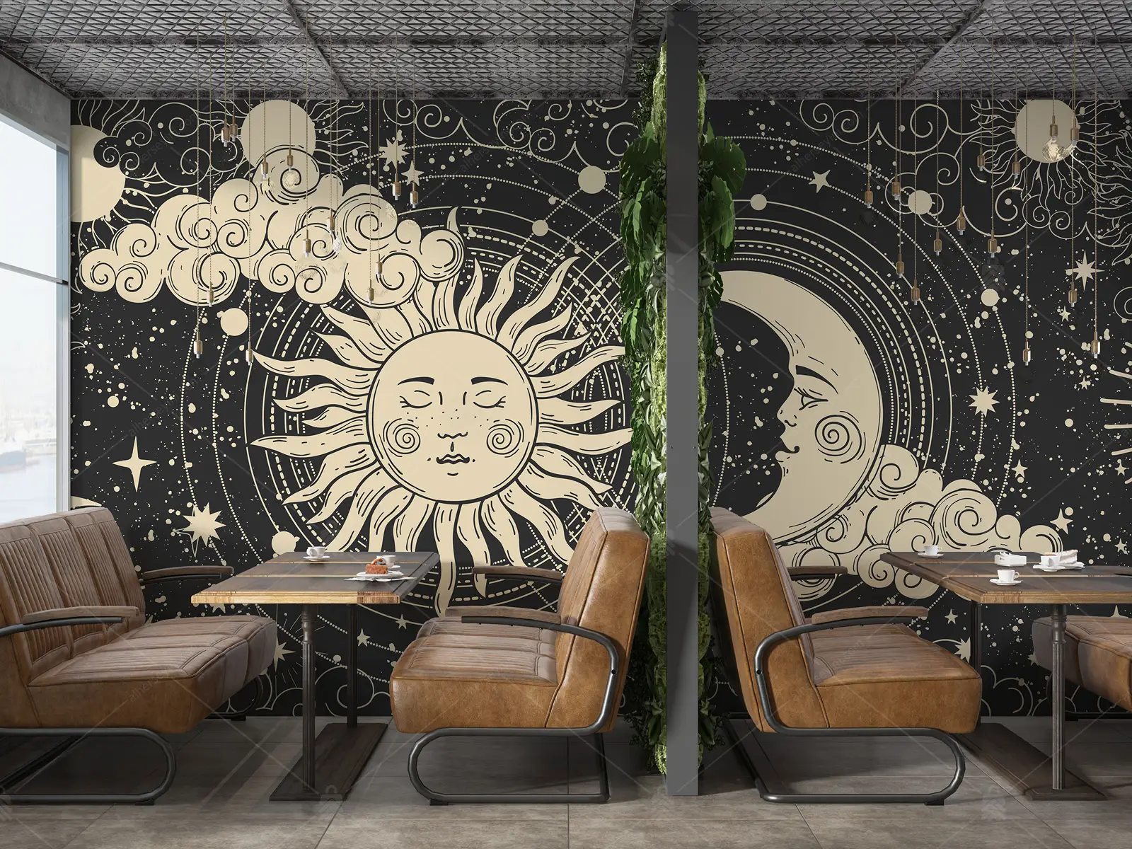 GRP800037 Güneş Ay Astroloji Poster Duvar Kağıdı
