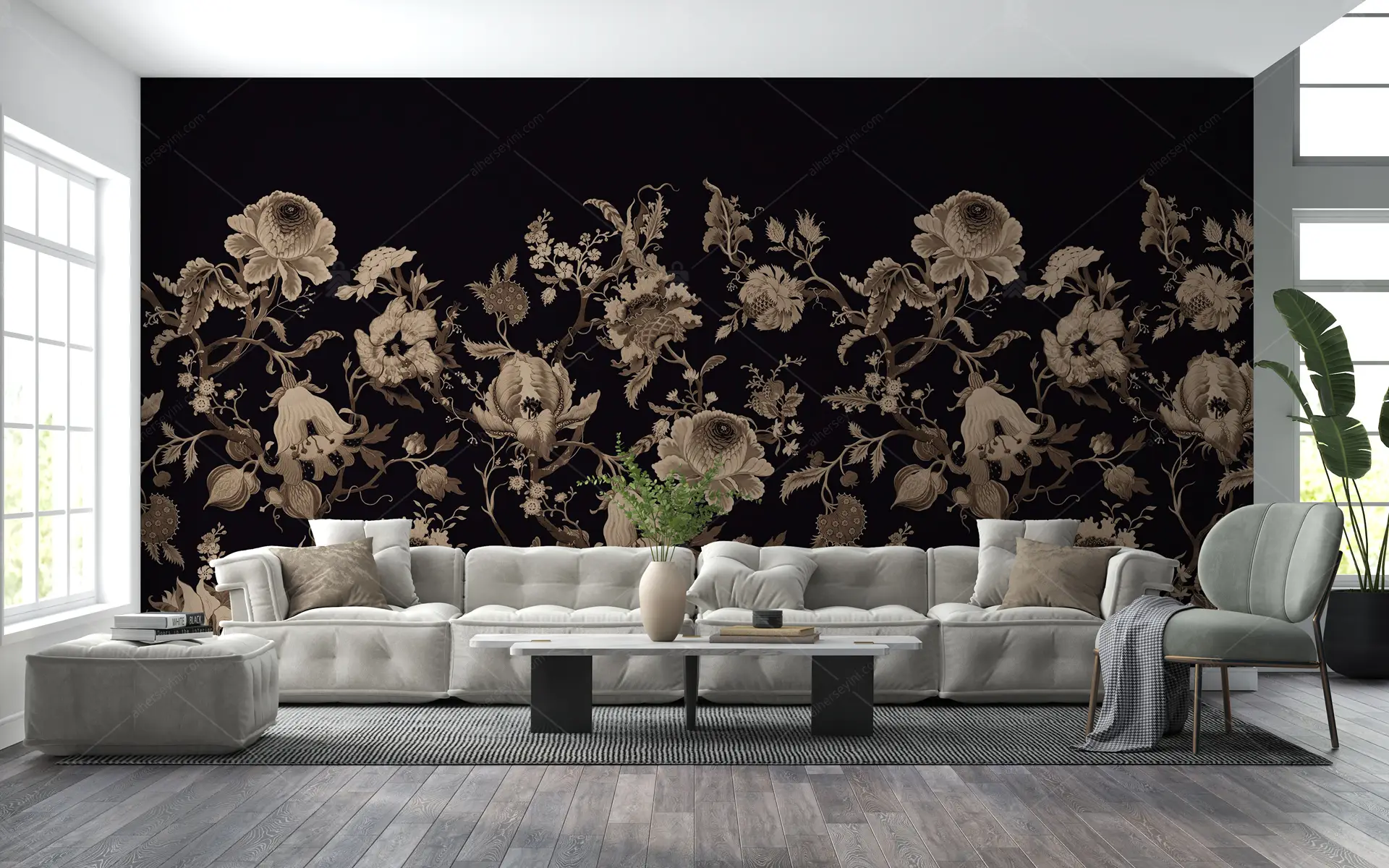 GRP830002 Çiçekli Country Desen Poster Duvar Kağıdı