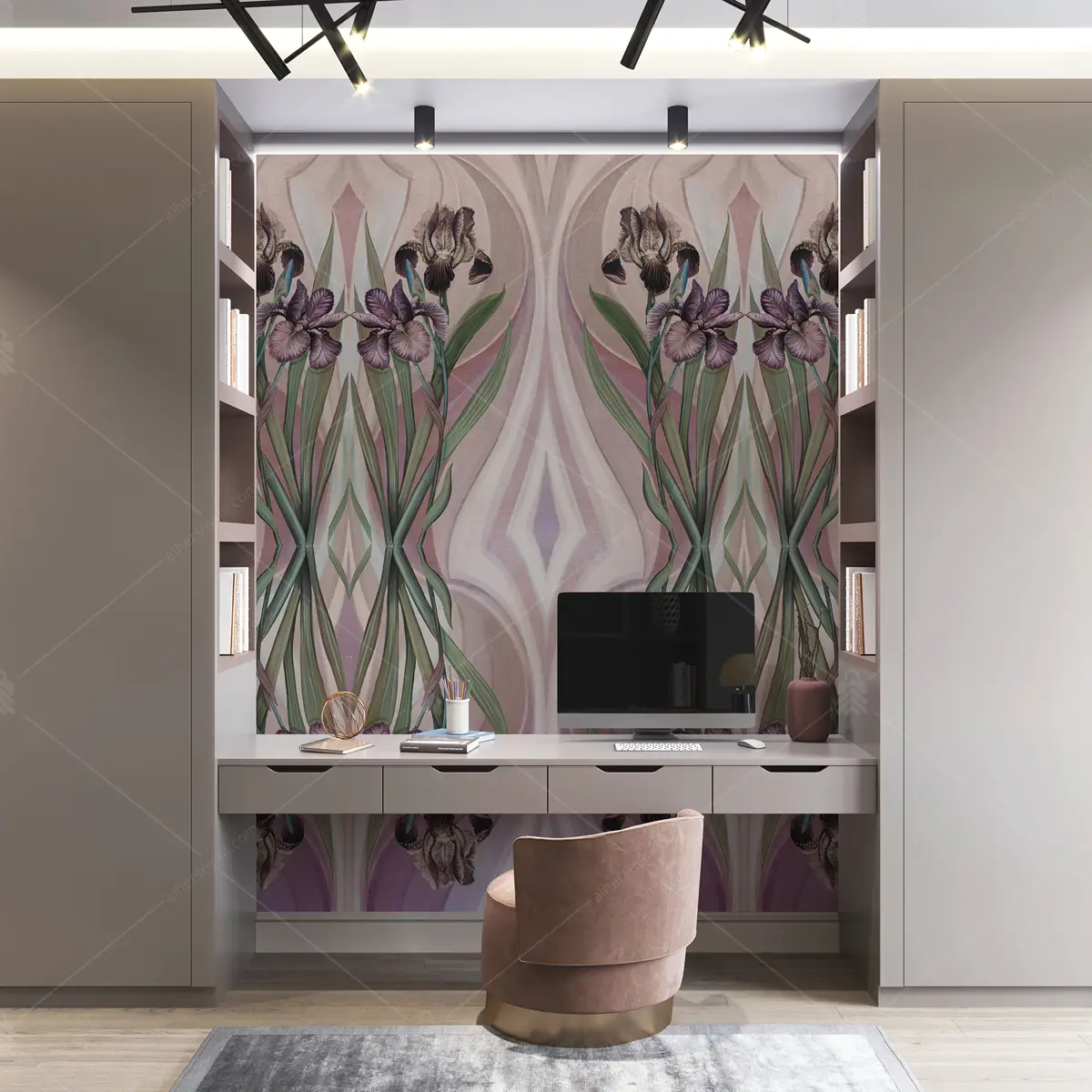 GRP830055 Çiçekli Bohem Stili Poster Duvar Kağıdı