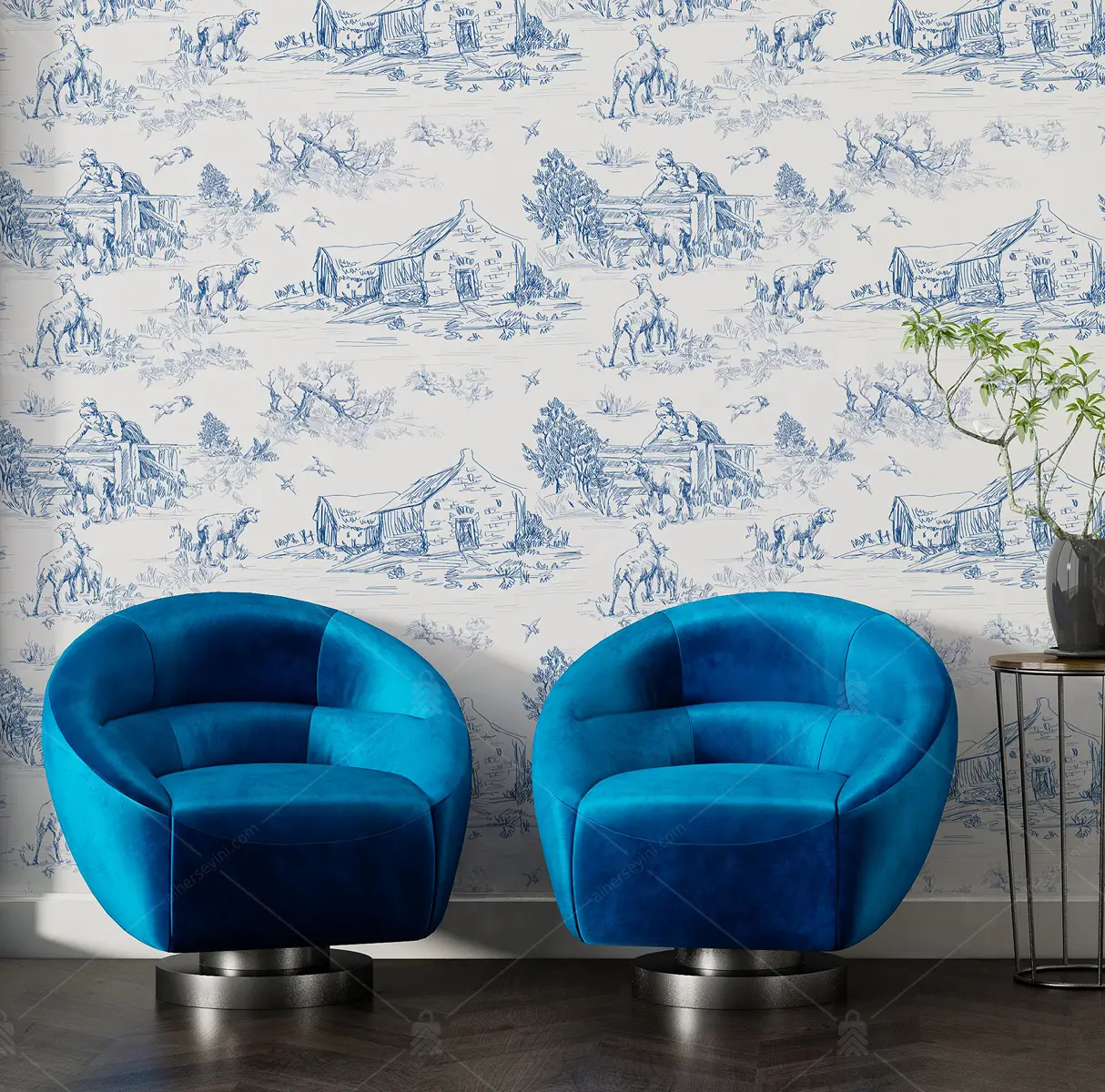 GRP830066 Toile Fransız Tarzı Poster Duvar Kağıdı