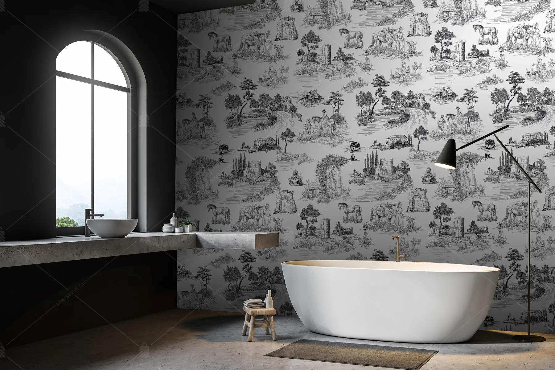 GRP830069 Fransız Çizimi Toile Poster Duvar Kağıdı
