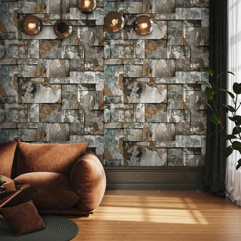 23106-3 Adawall Roka Eskitme Taş Görünümlü Duvar Kağıdı