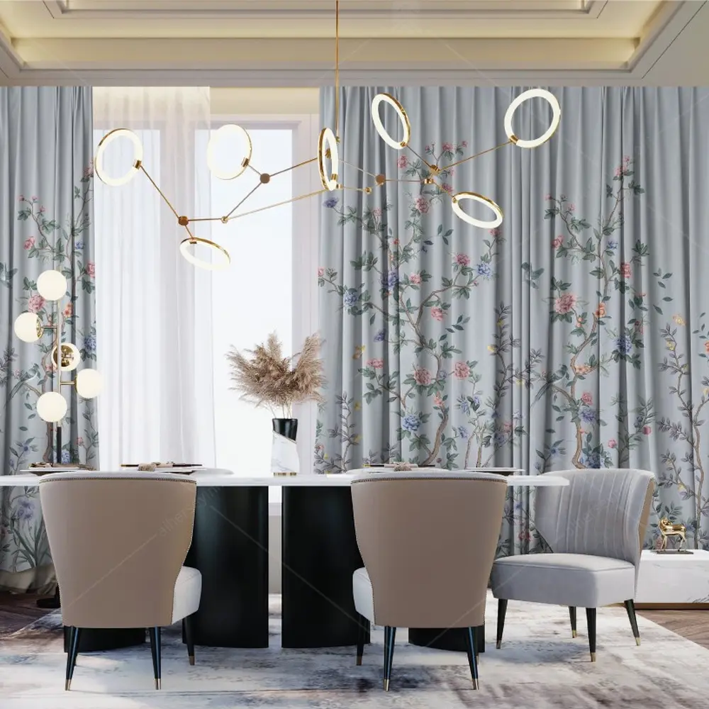 Chinoiserie Desenli Perde VR303-3