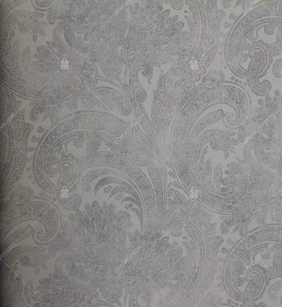4710-2-Silver-Paisley-Pattern-Wallpaper-Gümüs-Sal-Desen-Duvar-Kagidi 4710-2 İndigo Duvar Kağıdı