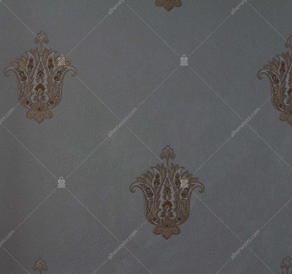 5807-3-Gray-Copper-Classical-Damask-Pattern-Wallpaper-Gri-Bakir-Klasik-Damask-Duvar-Kagidi 5807-3 Damask Desen Duvar Kağıdı