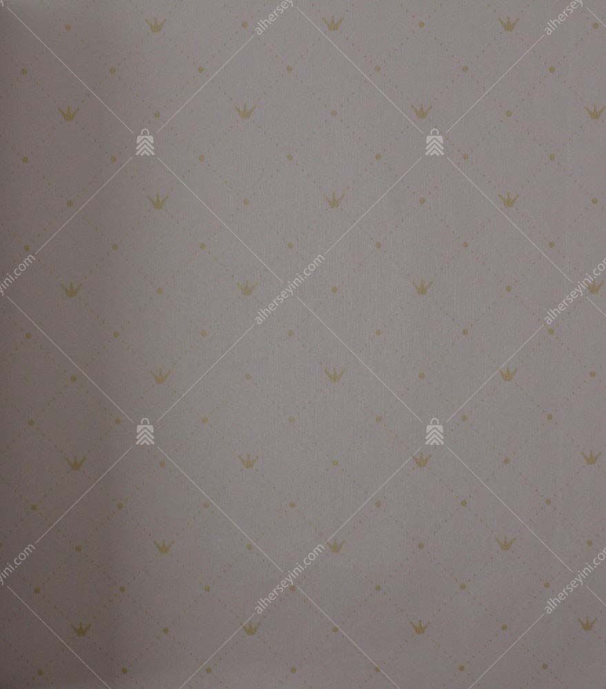 8911-2-Pink-Gold-Crown-Pattern-Wallpaper-Pembe-Altin-Tac-Desenli-Duvar-Kagidi 8911-2 Taç Desenli Çocuk Odası Duvar Kağıdı
