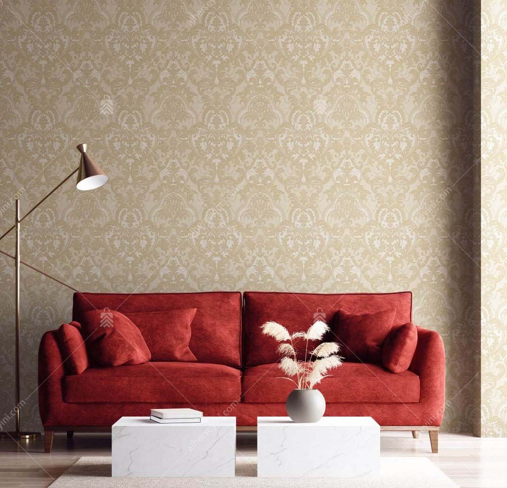 1002-5-Cream-Classical-Damask-Pattern-Wallpaper-Krem-Klasik-Damask-Duvar-Kagidi-5 1002-5 Krem Damask Desen Duvar Kağıdı Uygulama