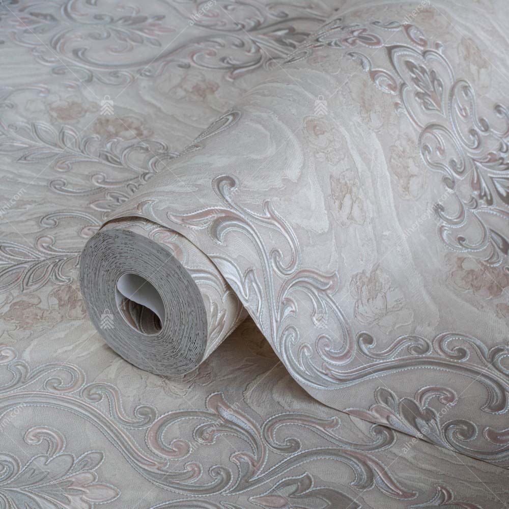 1004-2 Krem Modern Damask Duvar Kağıdı Rulo